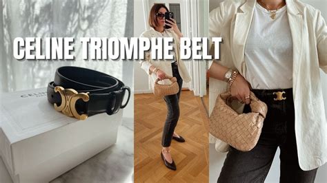 celine triomphe belt dupe|celine triomphe belt size comparison.